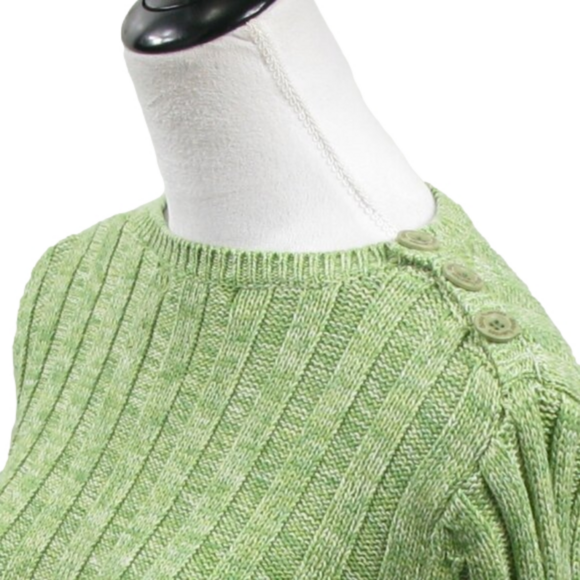 Daisy Fuentes Light Green Crew Neck Sweater Size PL - Picture 2 of 5
